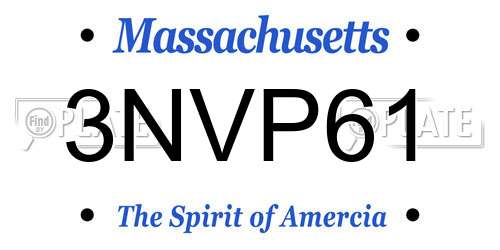 3NVP61 Massachusetts License Plate