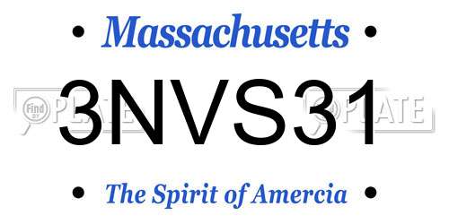 3NVS31 Massachusetts License Plate