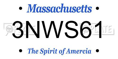 3NWS61 Massachusetts License Plate