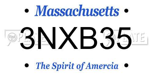 3NXB35 Massachusetts License Plate