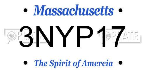 3NYP17 Massachusetts License Plate