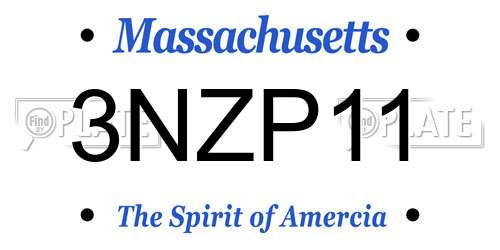3NZP11 Massachusetts License Plate