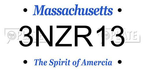 3NZR13 Massachusetts License Plate