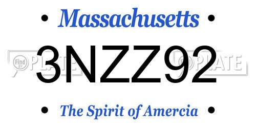 3NZZ92 Massachusetts License Plate