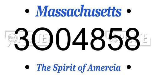 3O04858 Massachusetts License Plate