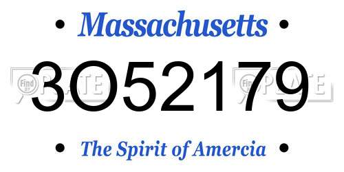 3O52179 Massachusetts License Plate