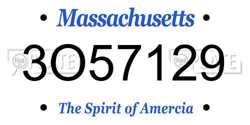 3O57129 Massachusetts License Plate