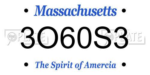 3O60S3 Massachusetts License Plate