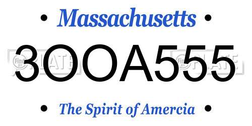 3OOA555 Massachusetts License Plate
