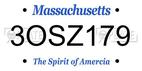 3OSZ179 Massachusetts License Plate