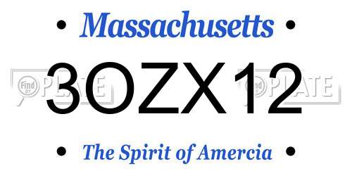 3OZX12 Massachusetts License Plate