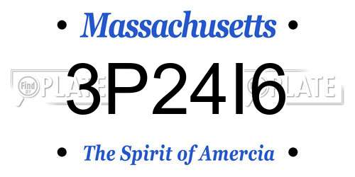 3P24I6 Massachusetts License Plate