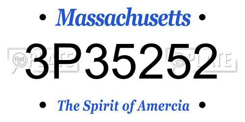 3P35252 Massachusetts License Plate