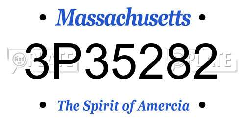 3P35282 Massachusetts License Plate