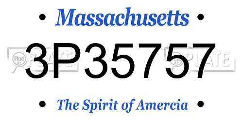 3P35757 Massachusetts License Plate