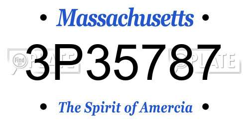 3P35787 Massachusetts License Plate