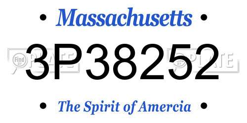 3P38252 Massachusetts License Plate
