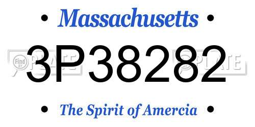 3P38282 Massachusetts License Plate