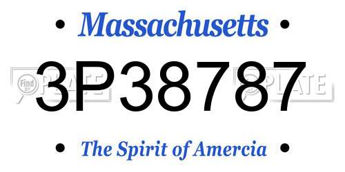 3P38787 Massachusetts License Plate