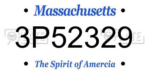 3P52329 Massachusetts License Plate