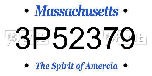 3P52379 Massachusetts License Plate