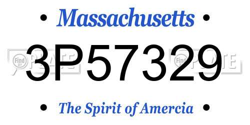 3P57329 Massachusetts License Plate