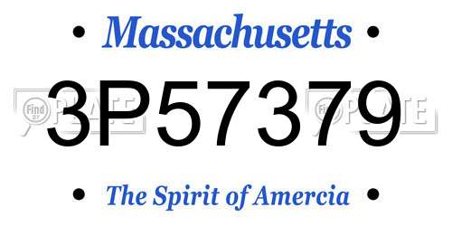 3P57379 Massachusetts License Plate
