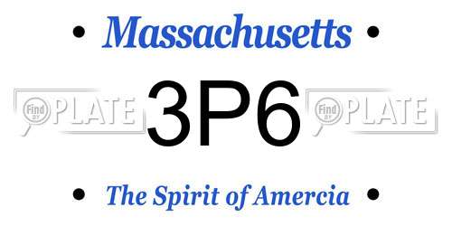 3P6 Massachusetts License Plate