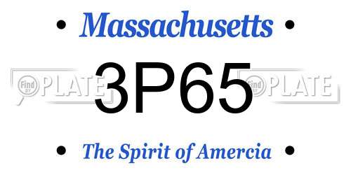 3P65 Massachusetts License Plate