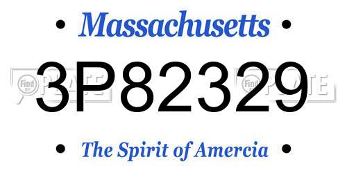 3P82329 Massachusetts License Plate