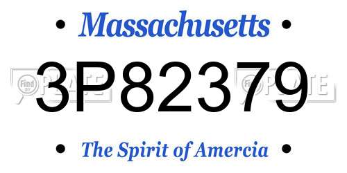 3P82379 Massachusetts License Plate