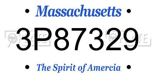 3P87329 Massachusetts License Plate