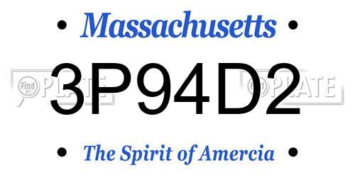 3P94D2 Massachusetts License Plate