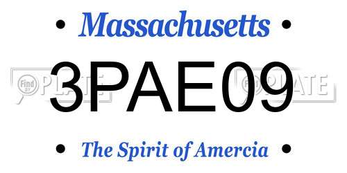 3PAE09 Massachusetts License Plate