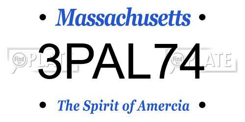 3PAL74 Massachusetts License Plate