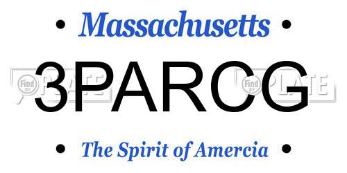 3PARCG Massachusetts License Plate