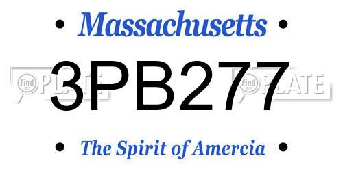3PB277 Massachusetts License Plate