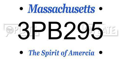 3PB295 Massachusetts License Plate