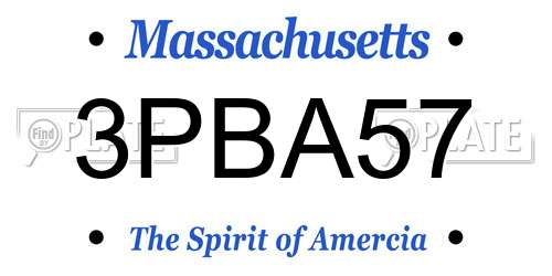 3PBA57 Massachusetts License Plate