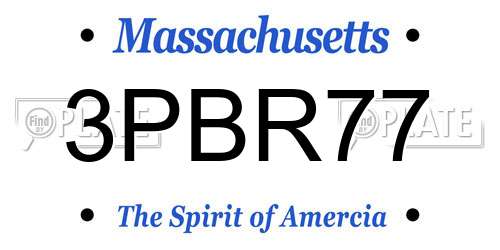 3PBR77 Massachusetts License Plate
