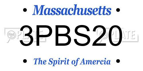 3PBS20 Massachusetts License Plate