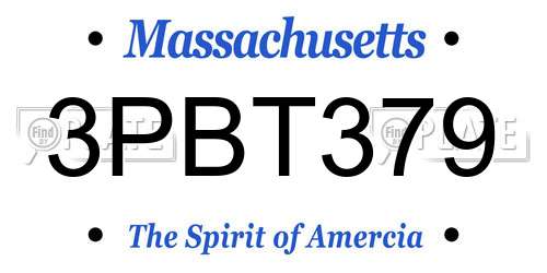 3PBT379 Massachusetts License Plate