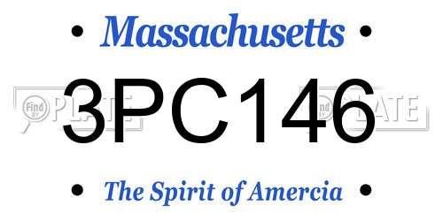 3PC146 Massachusetts License Plate