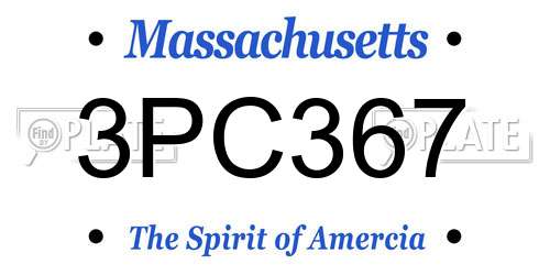 3PC367 Massachusetts License Plate