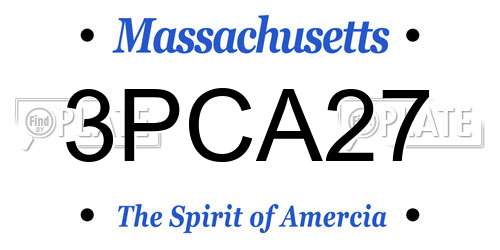 3PCA27 Massachusetts License Plate