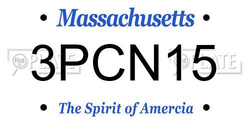 3PCN15 Massachusetts License Plate