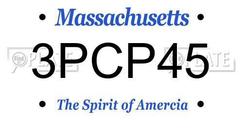 3PCP45 Massachusetts License Plate