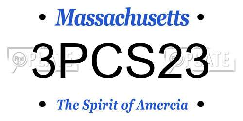 3PCS23 Massachusetts License Plate