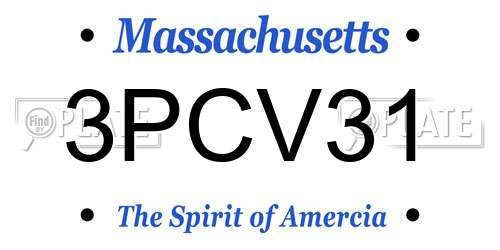 3PCV31 Massachusetts License Plate