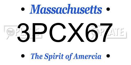 3PCX67 Massachusetts License Plate